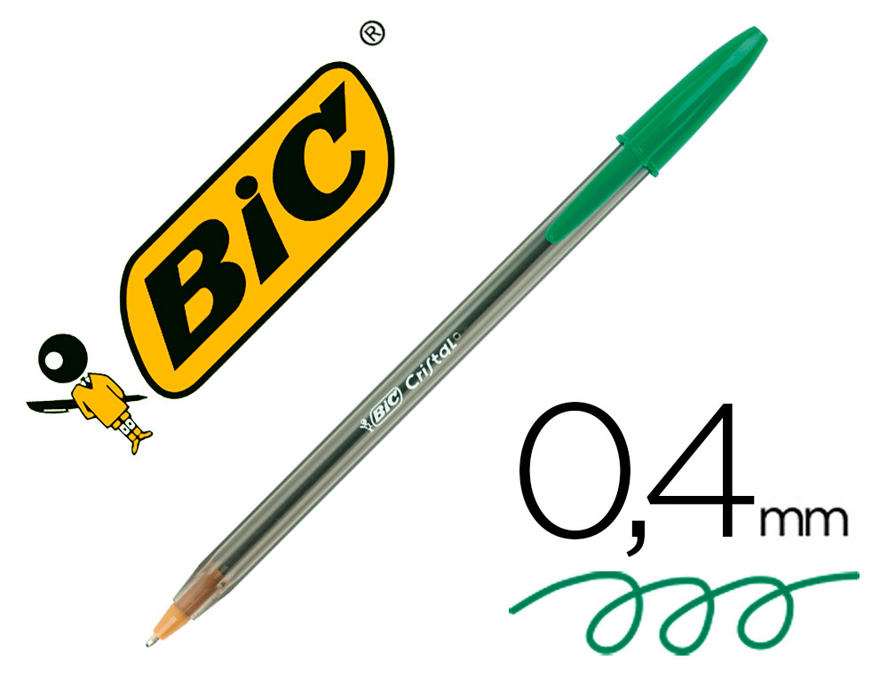 BOLIGRAFO BIC CRISTAL ORIGINAL TINTA VERDE UNIDAD