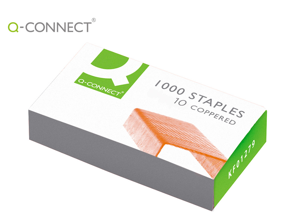 GRAPAS Q-CONNECT N10 GALVANIZADAS CAJA DE 1000 UNIDADES