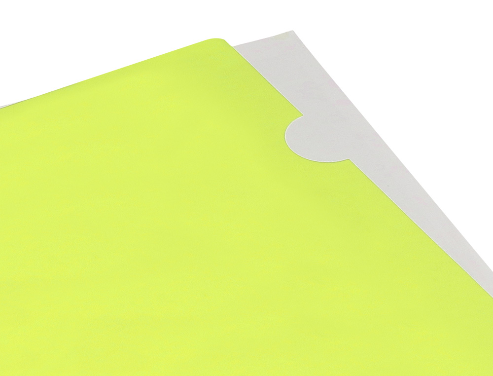 CARPETA LIDERPAPEL DOSSIER UERO POLIPROPILENO DIN A4 AMARILLO FLUOR OPACO 20 HOJAS