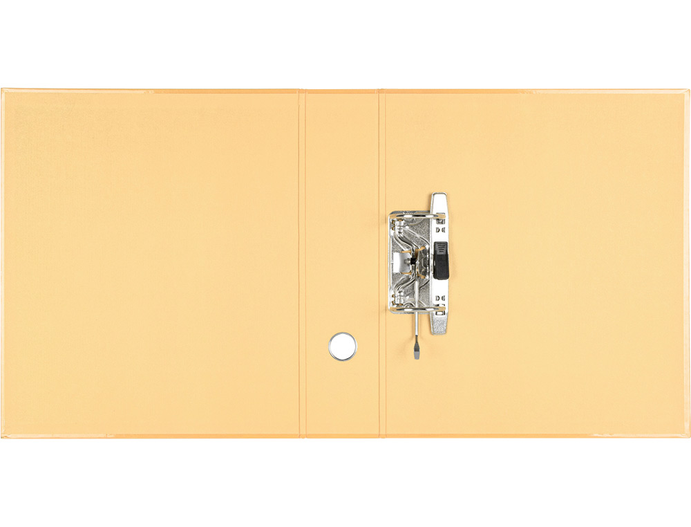 ARCHIVADOR DE PALANCA LIDERPAPEL A4 COLOR SYSTEM FORRADO SIN RADO LOMO 80 MM MELOCOTON COMPRESOR METALICO