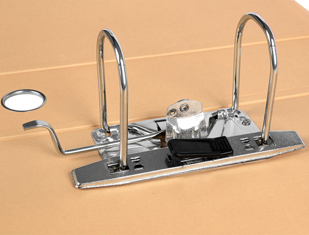 ARCHIVADOR DE PALANCA LIDERPAPEL A4 COLOR SYSTEM FORRADO SIN RADO LOMO 80 MM MELOCOTON COMPRESOR METALICO