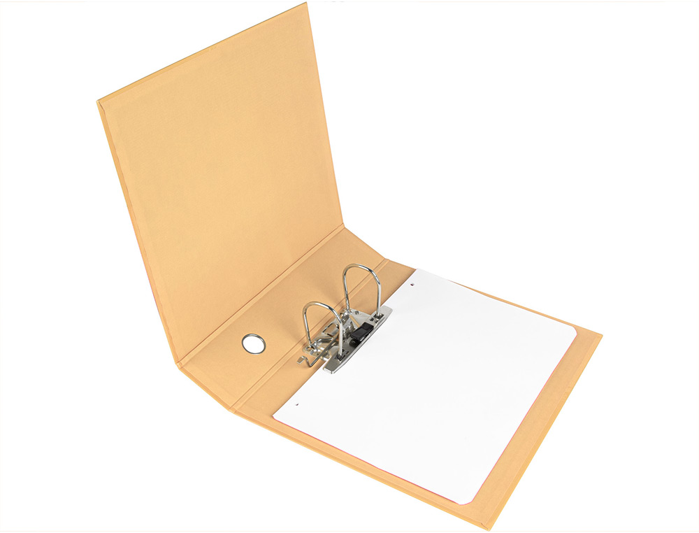 ARCHIVADOR DE PALANCA LIDERPAPEL A4 COLOR SYSTEM FORRADO SIN RADO LOMO 80 MM MELOCOTON COMPRESOR METALICO