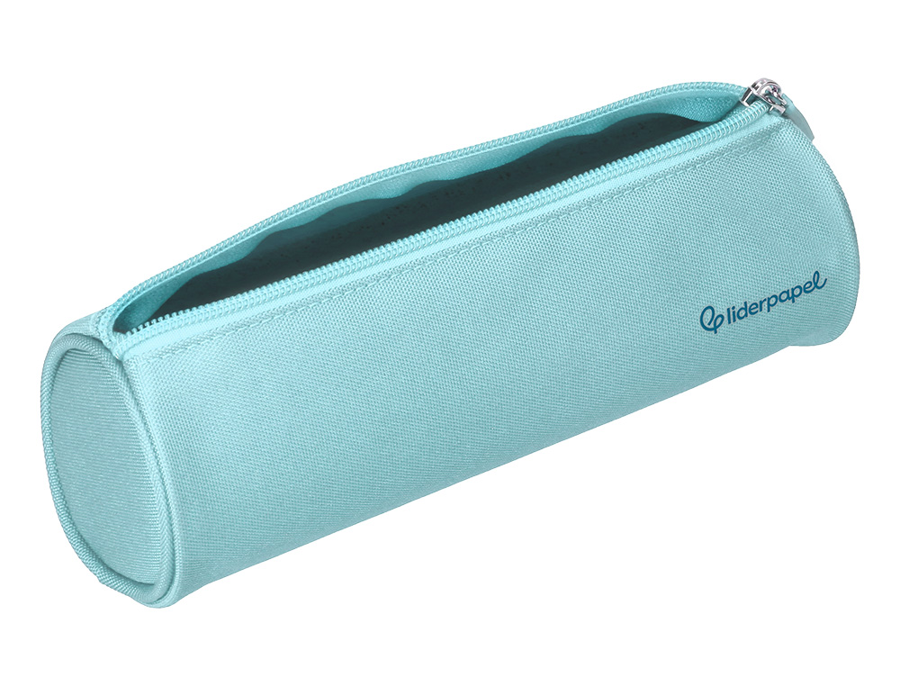 ESTUCHE PORTATODO LIDERPAPEL CLASSIC CILINDRICO ANCHO 210X70MM AZUL CELESTE