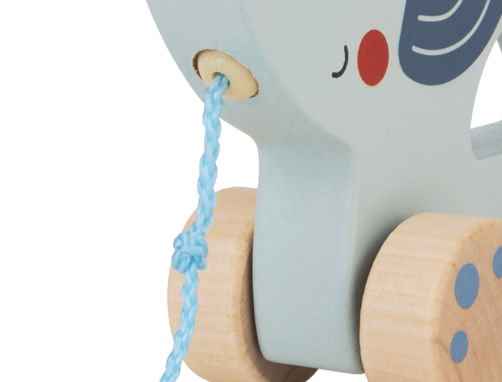 JUEGO INFANTIL IMAGINOVO MADERA ELEFANTE PARA ARRASTRAR CON RUEDAS +12 MESES 13,4X10X5,4CM