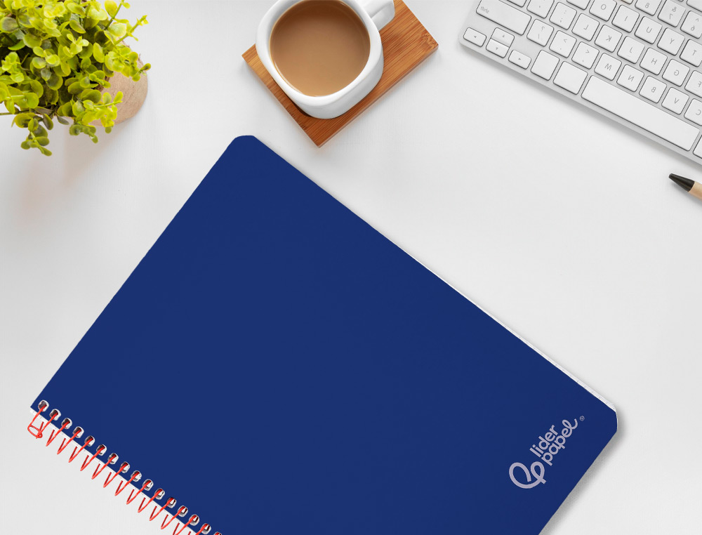 CUADERNO ESPIRAL LIDERPAPEL A4 WITTY TAPA DURA 80H 90GR PAUTA 2,5MM CON MARGEN COLOR AZUL OSCURO