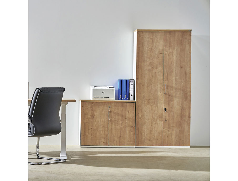 ARMARIO ROCADA CON 3 ESTANTES Y DOS PUERTAS ENTERAS SERIE STORE 156X90X45 ACABADO AA01 HAYA/HAYA