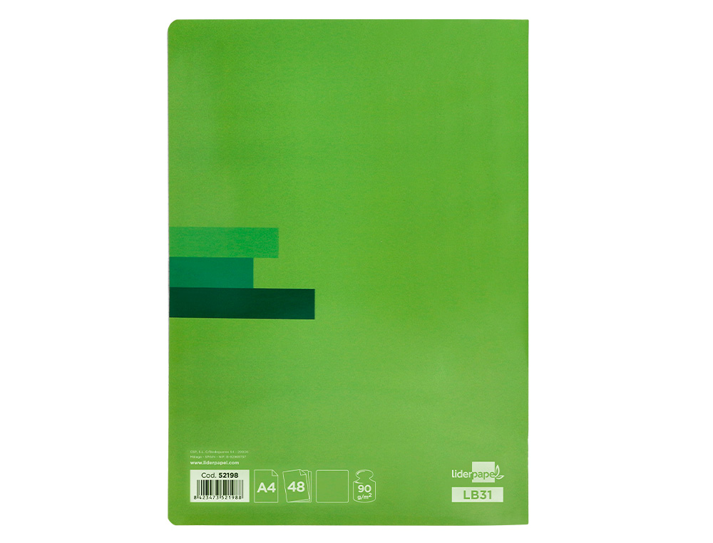 LIBRETA LIDERPAPEL SCRIPTUS A4 48 HOJAS 90GR LISO SIN MARGEN