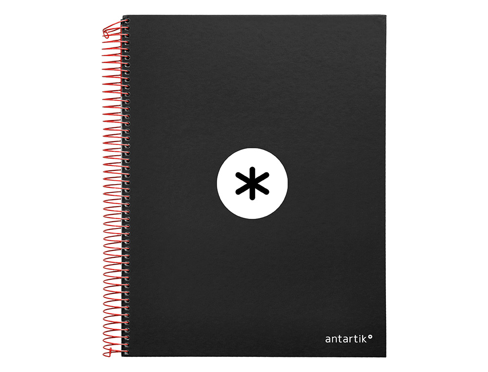 CUADERNO ESPIRAL A4 MICRO ANTARTIK TAPA FORRADA 120H 90 GR CUADRO 5MM 5 BANDAS 4 TALADROS COLOR NEGRO