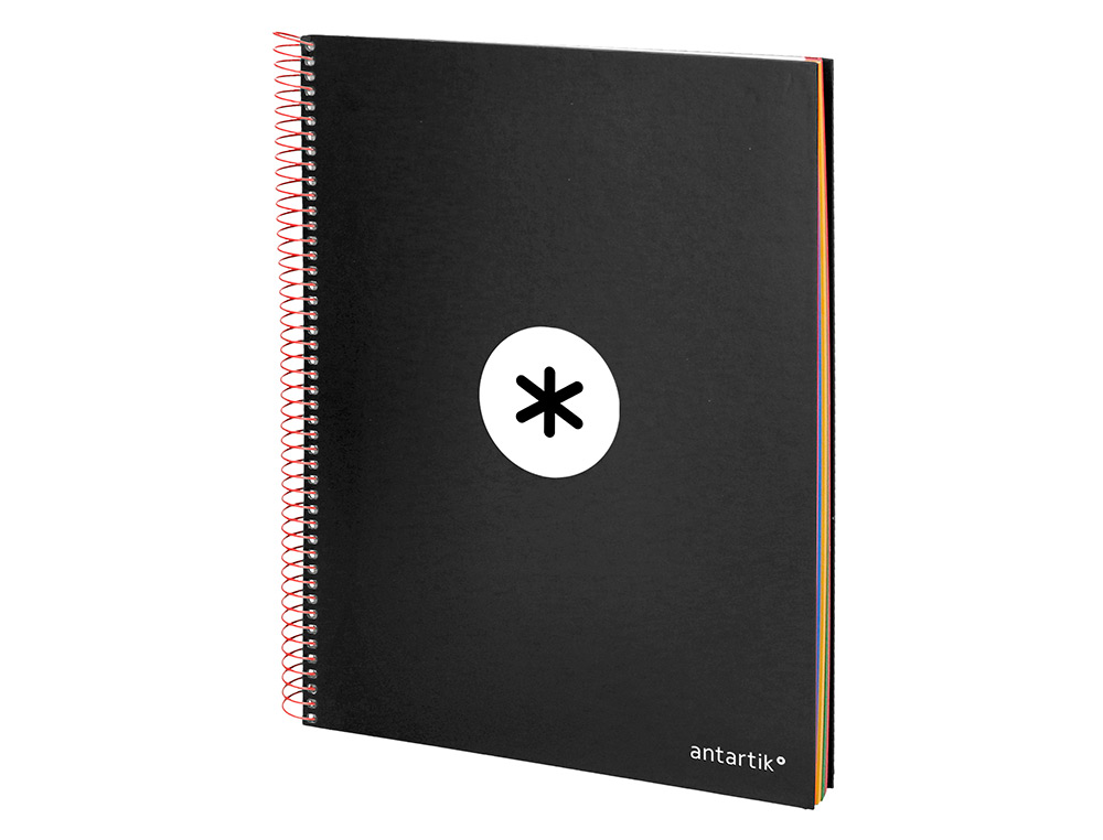 CUADERNO ESPIRAL A4 MICRO ANTARTIK TAPA FORRADA 120H 90 GR CUADRO 5MM 5 BANDAS 4 TALADROS COLOR NEGRO