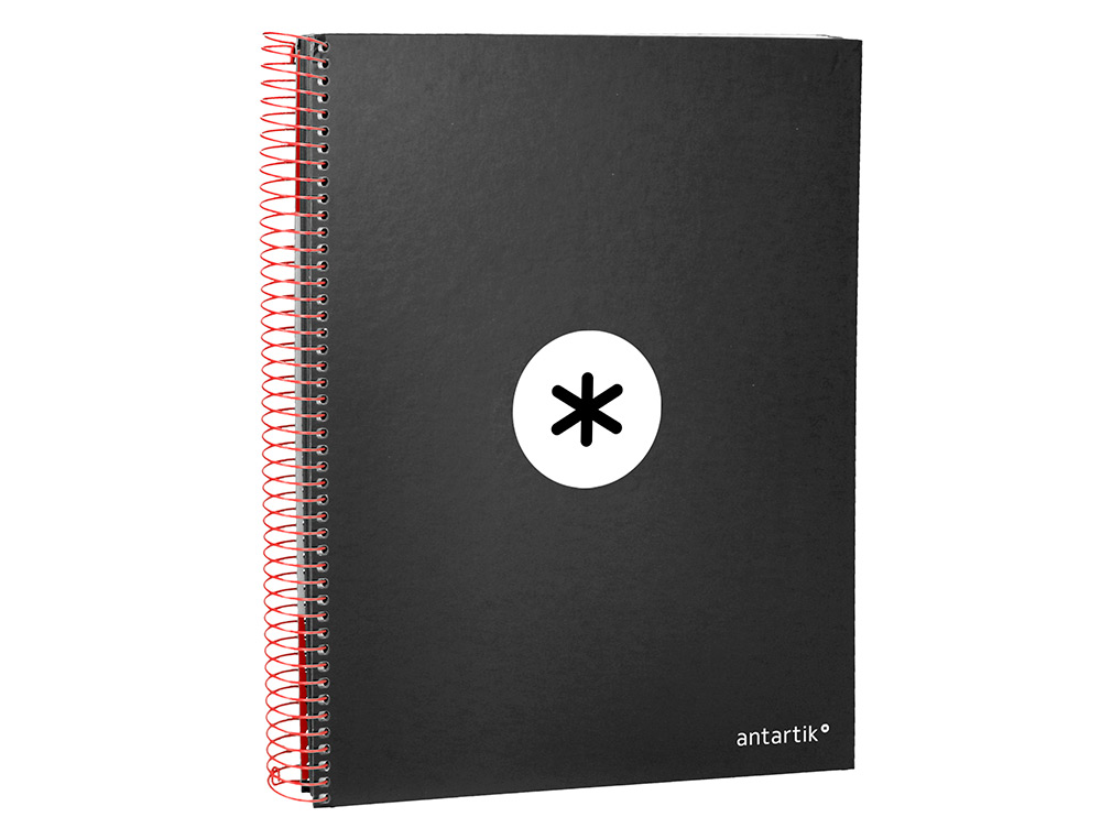 CUADERNO ESPIRAL A4 MICRO ANTARTIK TAPA FORRADA 120H 90 GR CUADRO 5MM 5 BANDAS 4 TALADROS COLOR NEGRO