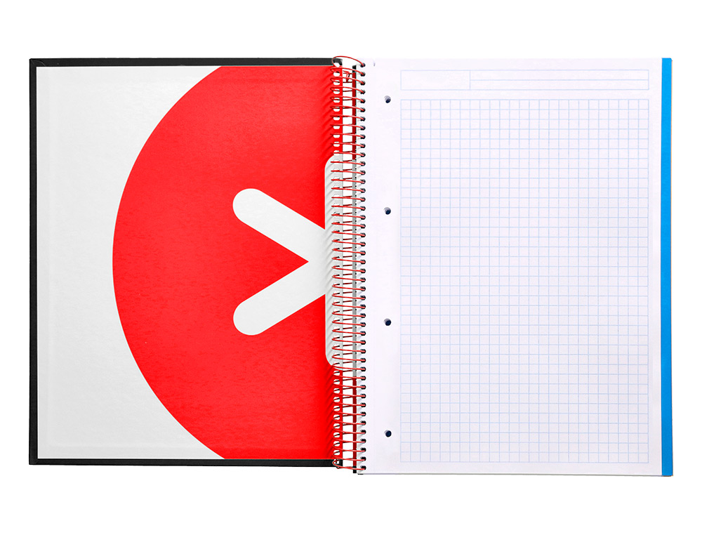 CUADERNO ESPIRAL A4 MICRO ANTARTIK TAPA FORRADA 120H 90 GR CUADRO 5MM 5 BANDAS 4 TALADROS COLOR NEGRO