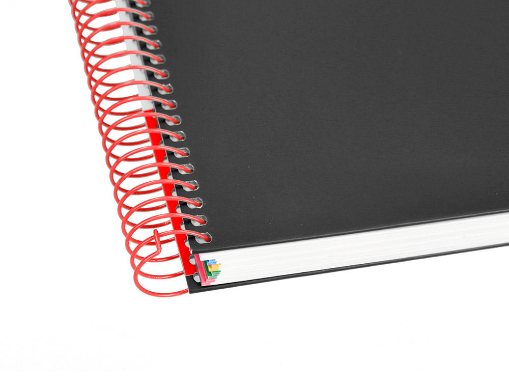 CUADERNO ESPIRAL A4 MICRO ANTARTIK TAPA FORRADA 120H 90 GR CUADRO 5MM 5 BANDAS 4 TALADROS COLOR NEGRO