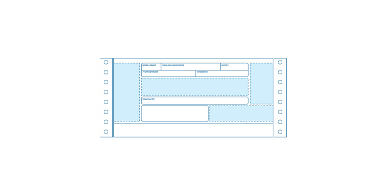 FABRISA FORMULARIO PAPEL CONTINUO CAJA 2500 H. 90 G. 240MM.X4'' RECIBO NEGOCIABLE 16207, (1 U.)